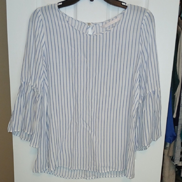 Zara Tops - Zara Blue and White Striped Blouse